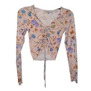 Antistar Long Sleeve Floral Cropped Top XS